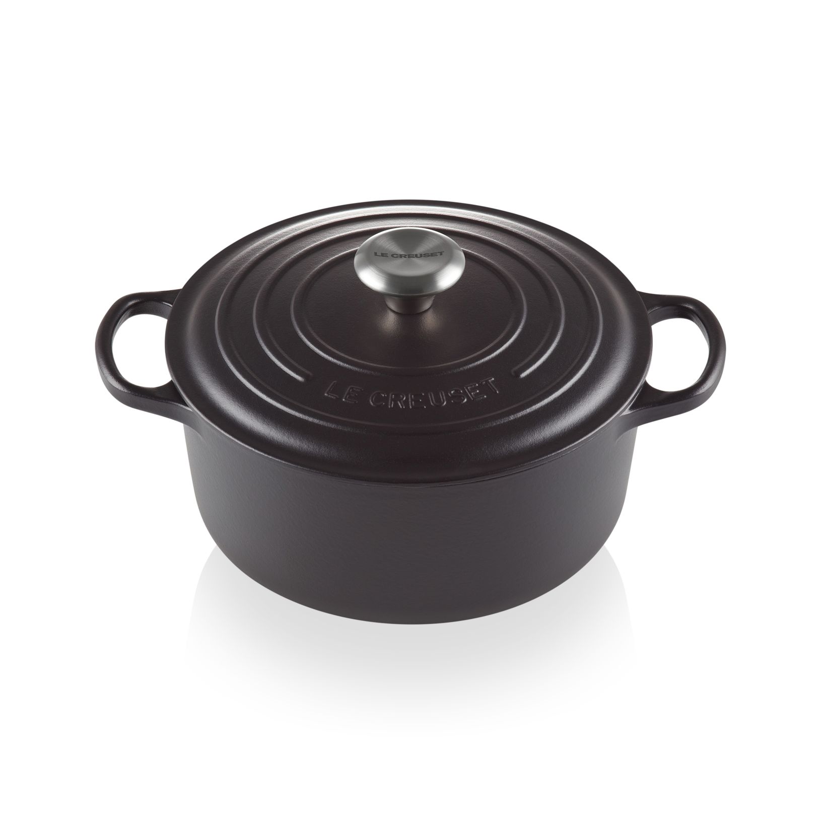 Le Creuset-Le Creuset Signature Cast Iron Round Casserole 30cm Satin Black